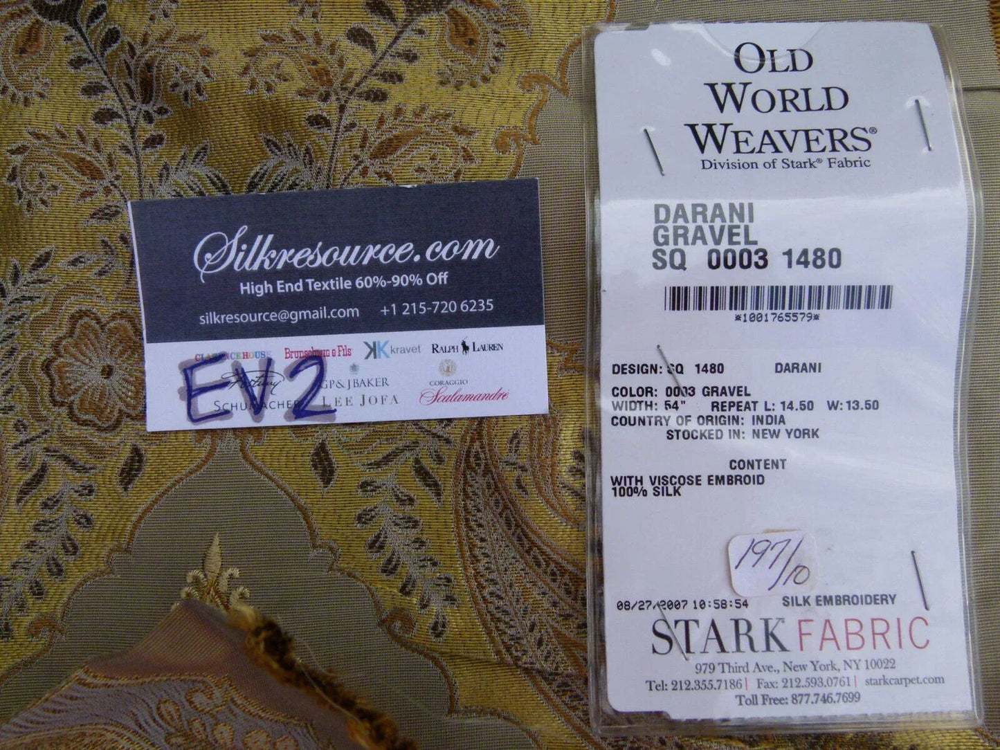 44 Ev2 1.2y Scalamandre Darani Silk Damask+embroidery Gravel Brown Grey MSRP USD 436/Y (copy)