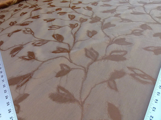 By Yard Scalamandre Gw Maharajah Chestnut Brown Silk Linen Damask Reversible MSRP USD 348/Y