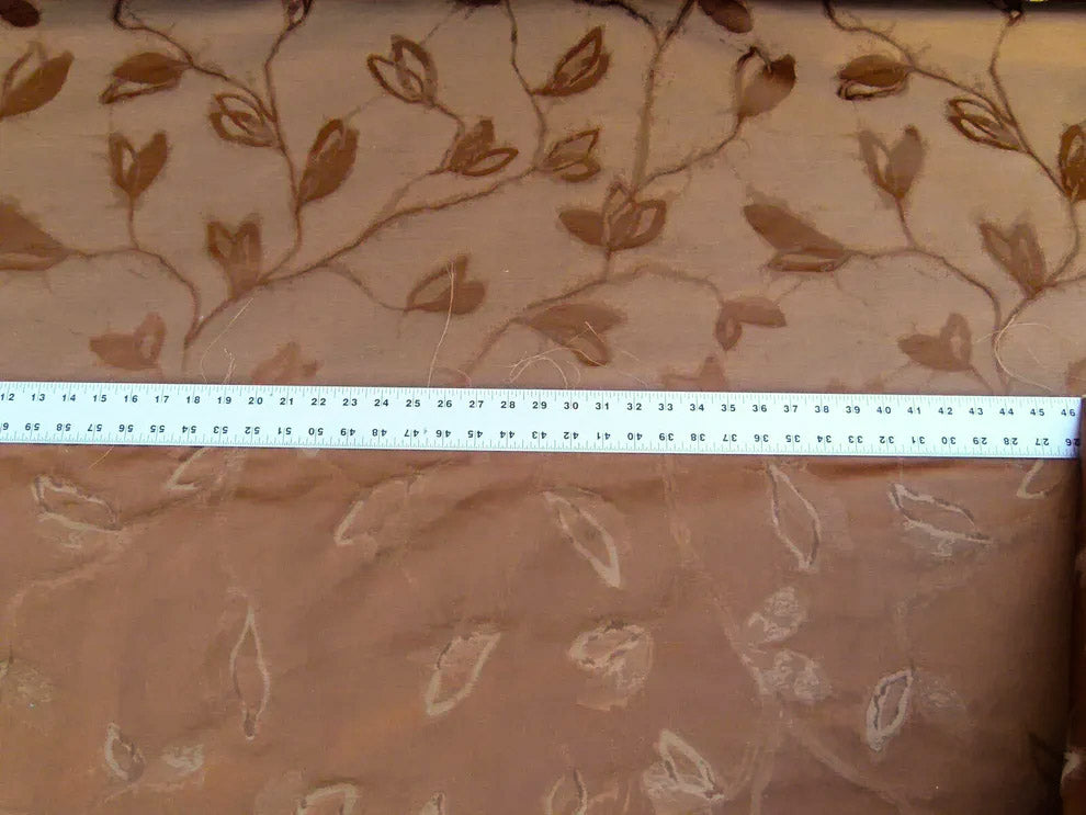 By Yard Scalamandre Gw Maharajah Chestnut Brown Silk Linen Damask Reversible MSRP USD 348/Y