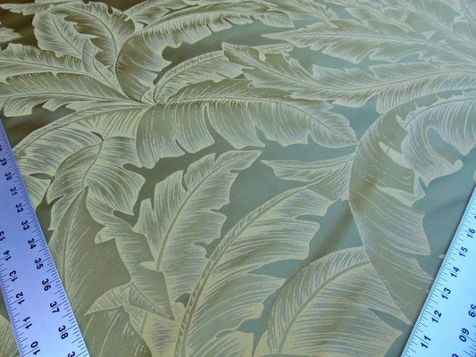 Scalamandre Havana Tropical Banana Leaves Folidage Oliva Green Gold MSRP USD 412/Y
