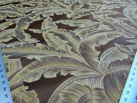 Scalamandre Havana Tropical Banana Leaves Folidage Cacao Brown Chocolate MSRP USD 412/Y