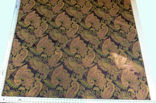 Scalamandre Fonthill Douglas Burgundy Brown Chocolate Red Green 100% Silk Paisley MSRP USD 336/Y
