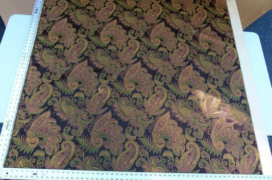 Scalamandre Fonthill Douglas Burgundy Brown Chocolate Red Green 100% Silk Paisley Old World Weavers MSRP USD 336/Y