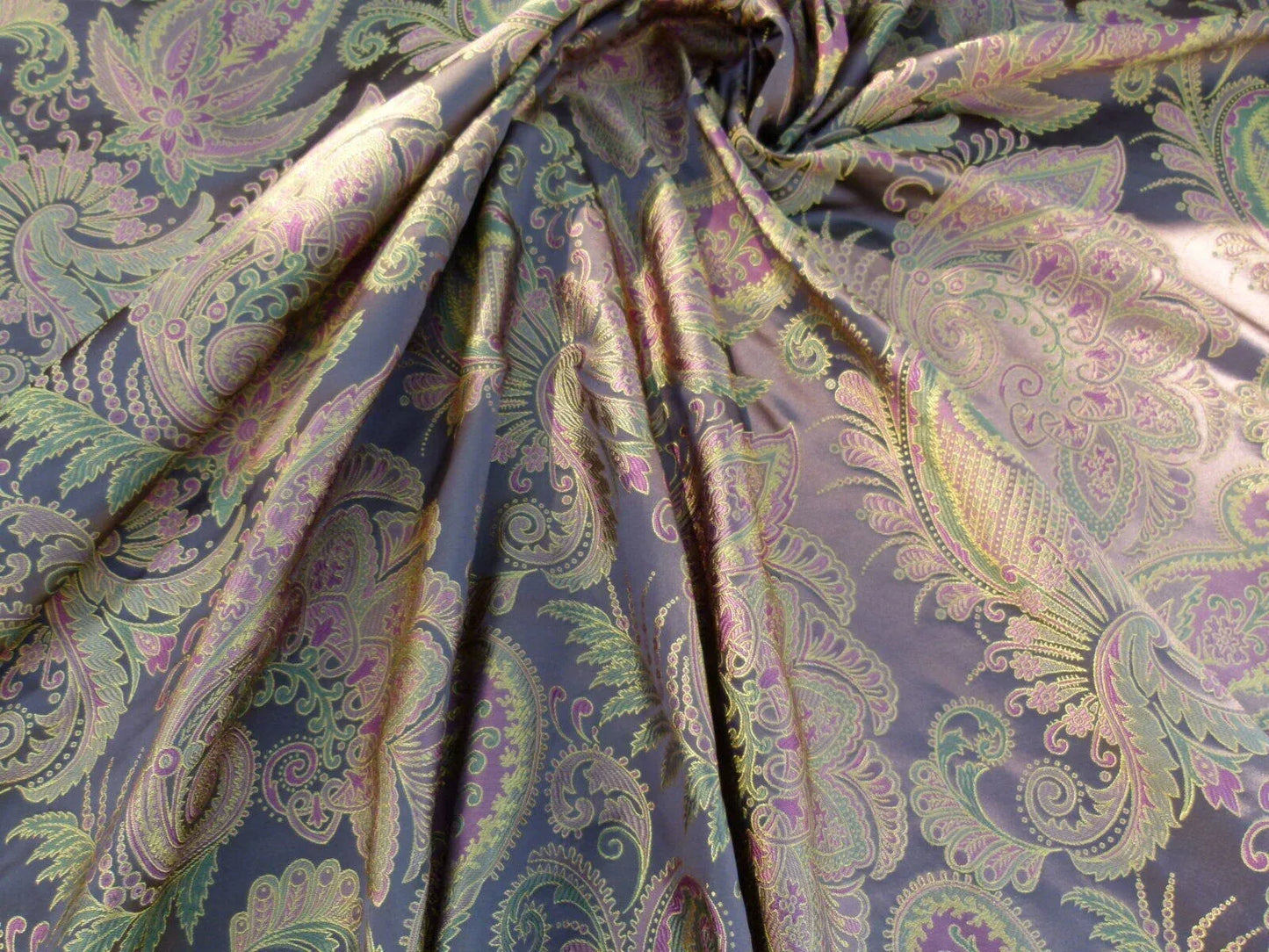 Scalamandre Fonthill Douglas Burgundy Brown Chocolate Red Green 100% Silk Paisley Old World Weavers MSRP USD 336/Y