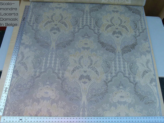 By Yard Scalamandre Lacerta Damask Cut Velvet Beige Cream White MSRP USD 512/yard