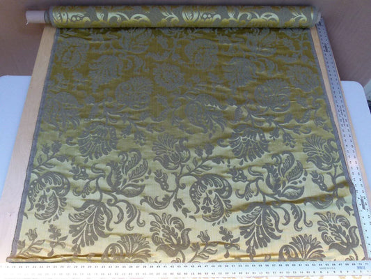 Scalamandre Ypres Lampas Pom Pomegranate Renaissance Gold Metallic Copper MSRP USD445/yd