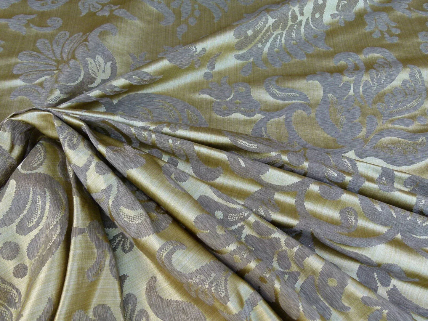 Scalamandre Ypres Lampas Pom Pomegranate Renaissance Gold Metallic Copper MSRP USD445/yd