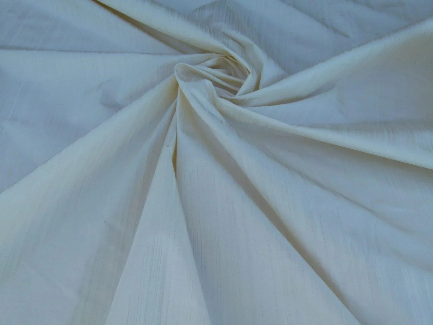 Scalamandre Mirage 100% Silk Self Strie "Lily White" Cream White Silver MSRP USD 198/Y