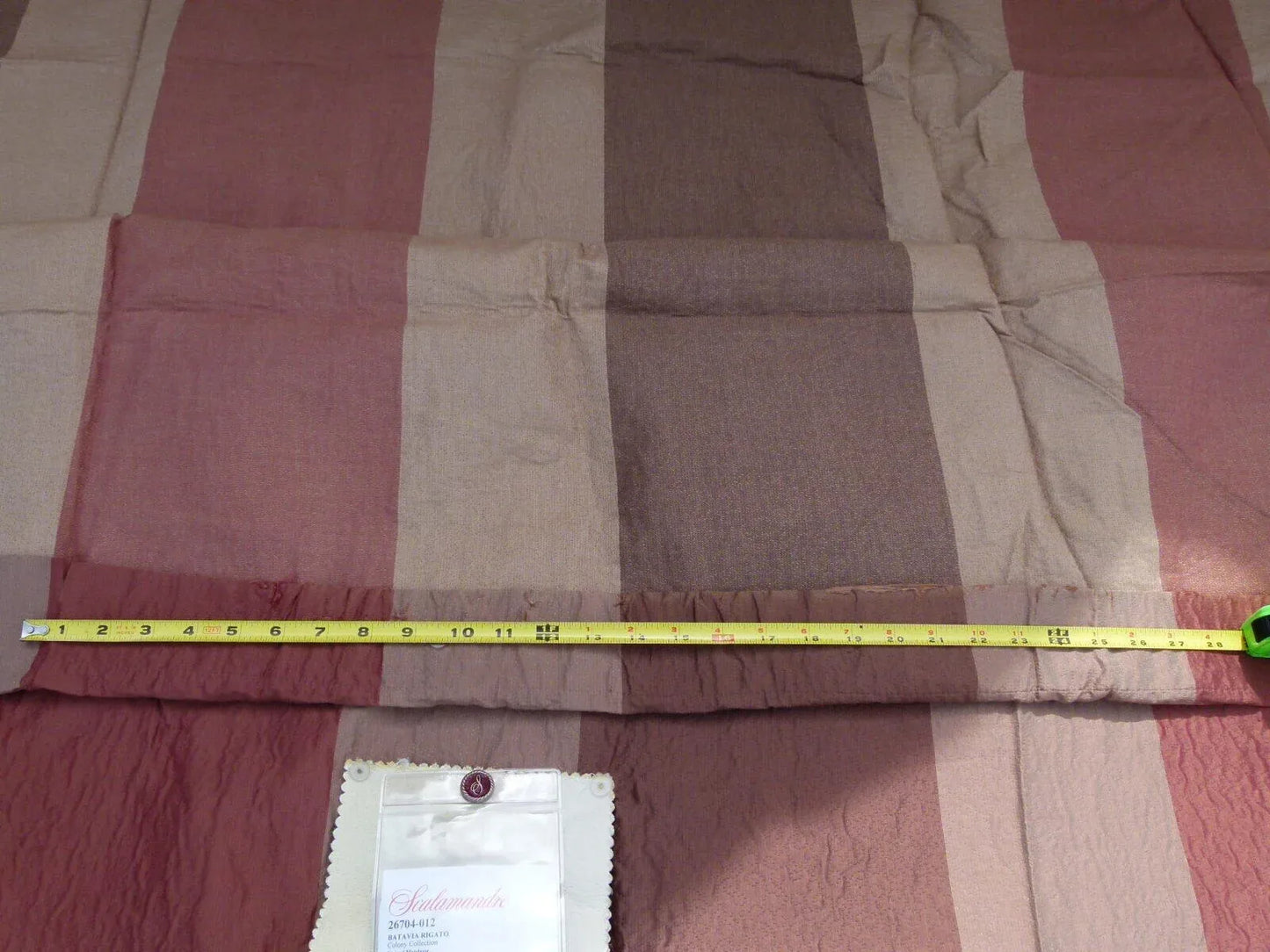 11 Ev3 2.5y Scalamandre Colony Batavia Rigato Matelasse Stripe Madder Red Henna Brick MSRP USD 338/Y