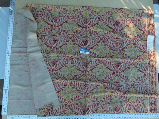 8 Ev4 Scalamandre 2.4y Moro Red Yellow Bouquet Cotton Linen Print