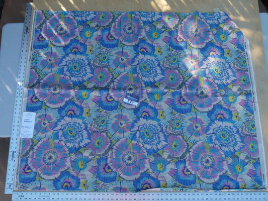 18 Ev4 Scalamandre 1.2y Festive Summer Hydrangea Blue Linen Royal Hippie Flower Power 1960s