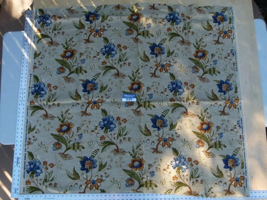 28 Ev4 1.3y Scalamandre Old World Weavers Kentwell Blue Wheat English Chintz Linen Heavy MSRP USD 324/Y