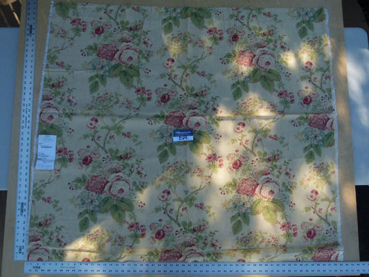 40 Ev4 Scalamandre 1.2y Revelino Chintz Floral Pink Green Beige Cotton Linen Print