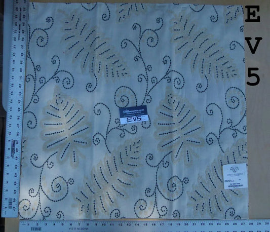 1 Ev5 Scalamandre Square Showroom Sample Fossils Fern Wood Outdoor Green Beige