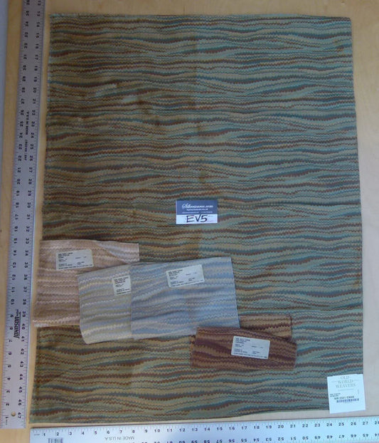 9 Ev5 Scalamandre 27"x35" End Paper Verdure Teal Brown Silk Showroom Sample Per Piece MSRP USD 378/Y