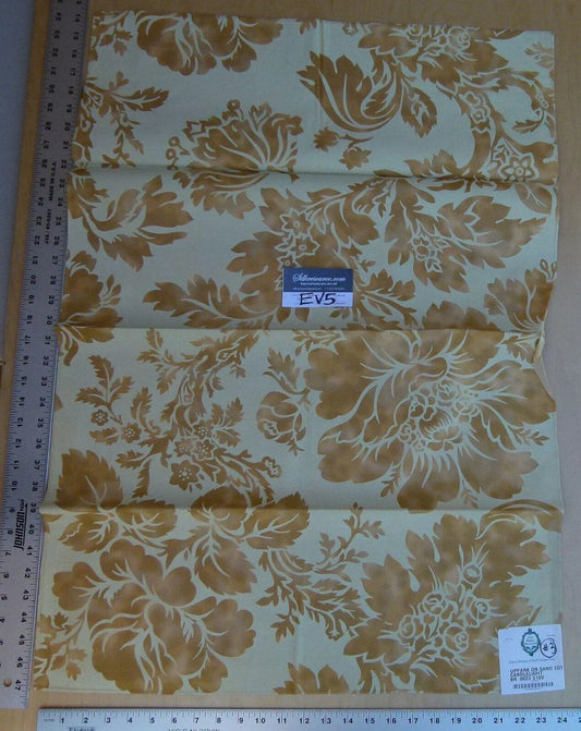 13 Ev5 34"x25" Scalamandre Showroom Sample Uppark Sand Tan Gold Cotton Floral Print MSRP USD 576/Y (copy)