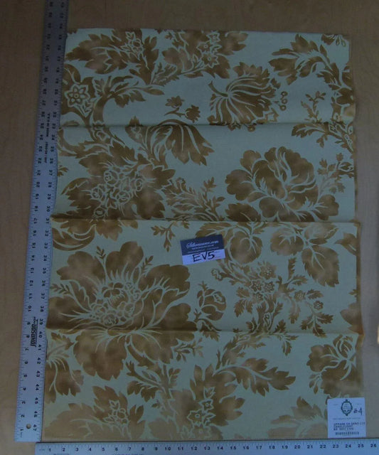 14 Ev5 34"x25" Scalamandre Showroom Sample Uppark Sand Tan Gold Cotton Floral Print MSRP USD 576/Y (copy)