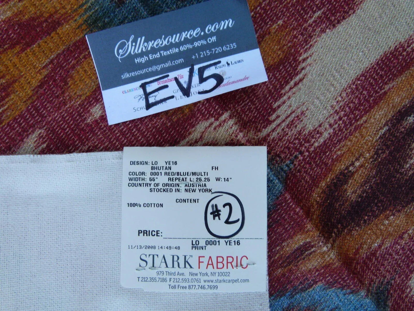 21 Ev5 36"x28" Scalamandre Showroom Square Bhutan Ikat Suzani Red/blue/multi Heavy Cotton MSRP USD 280/Y (copy)