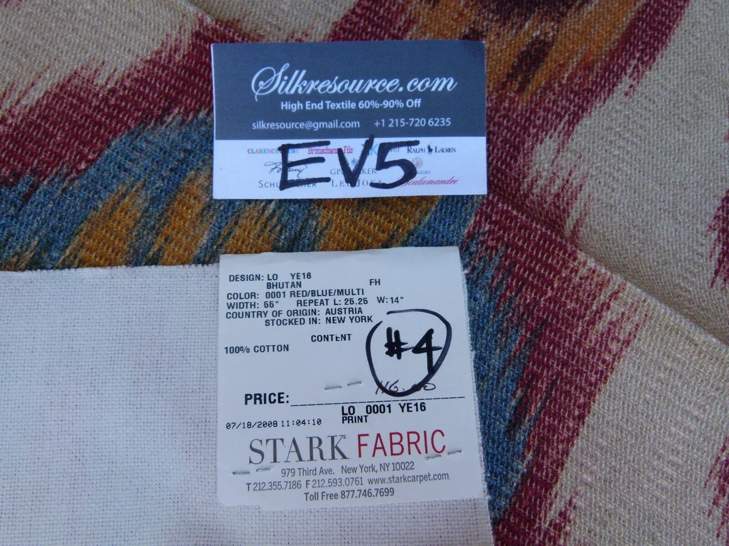 23 Ev5 34"x28" Scalamandre Showroom Square Bhutan Ikat Suzani Red/blue/multi Heavy Cotton MSRP USD 280/Y