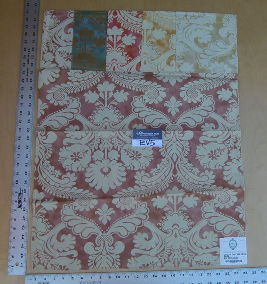 30 Ev5 30"x24"scalamandre Showroom Sample Judith On Cream Satin Rose Cotton Print MSRP USD 314/Y (copy)