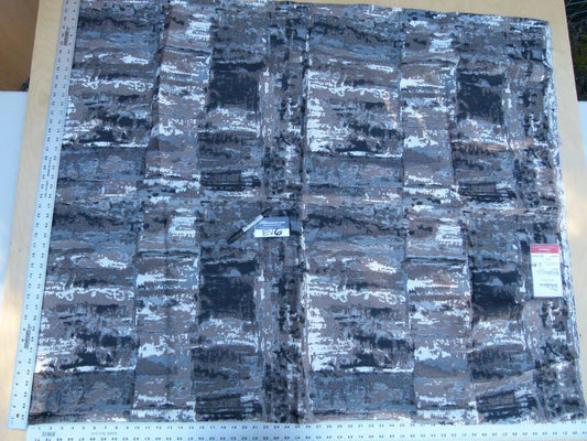 3 Ev6 2.4y Scalamandre Showroom Length Onix Charwood Black Grey Abstract Jacquard Linen Blend MSRP USD 201/Y