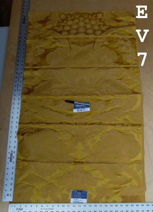 1 Ev7 42"x25" Scalamandre Showroom Sample Messonnier Orange Gold Silk Cotton Floral