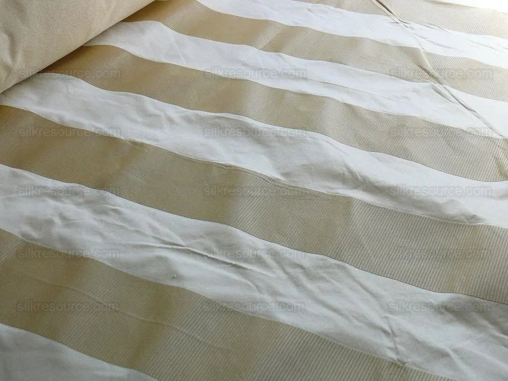 Koplavitch Zimmer" White Gold Silk Satin Stripe Heavy & Backed!