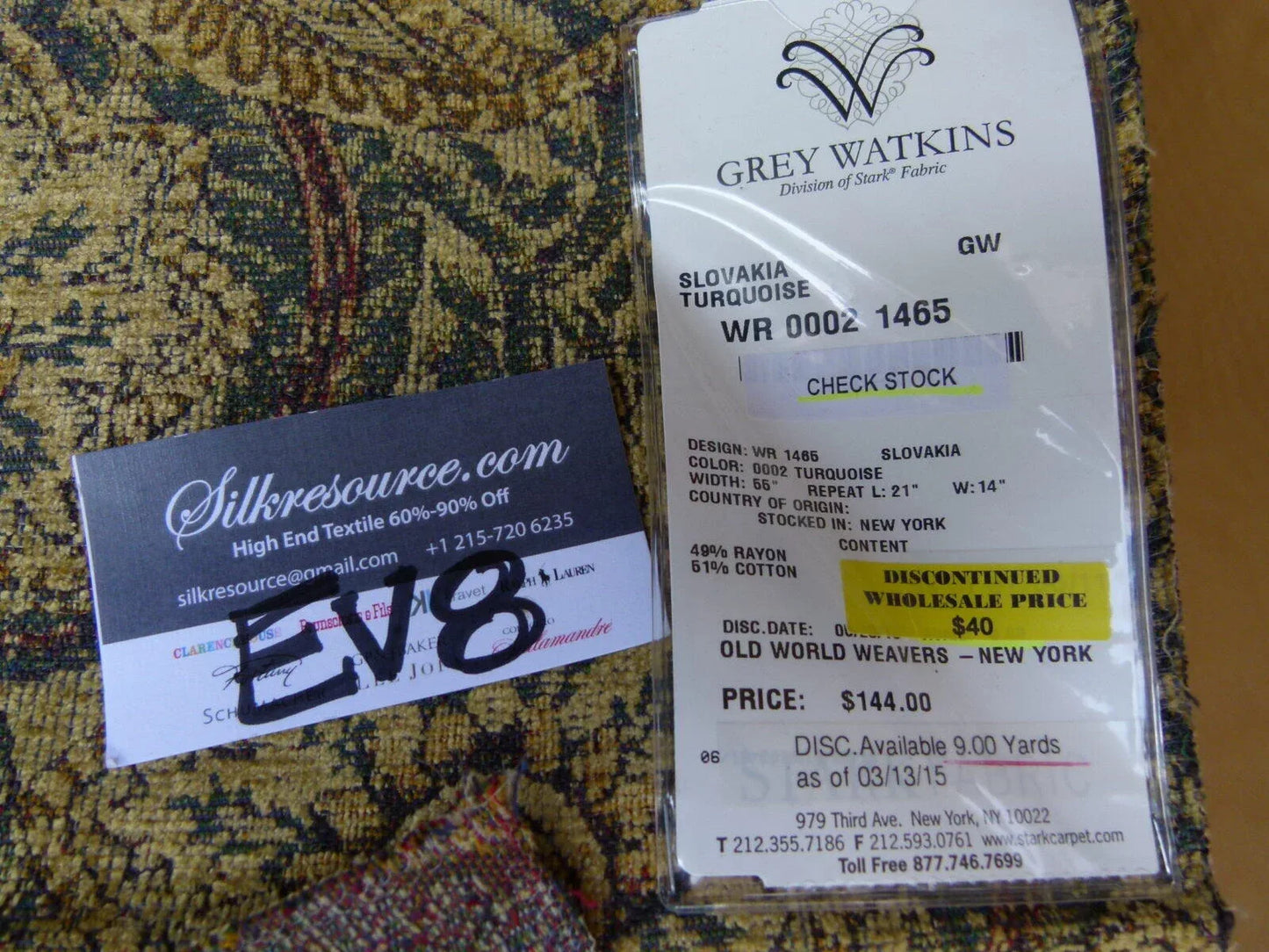 26 Ev8 Scalamandre Showroom Sample 32"x26" Slovakia Turquoise Tan Paisley MSRP USD 144/Y