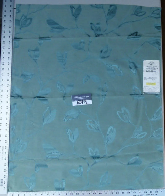 9 Ev9 Scalamandre Showroom Sample 33"x26" Maharajah Blue Haze Silk Linen Damask Reversible MSRP USD 348/Y