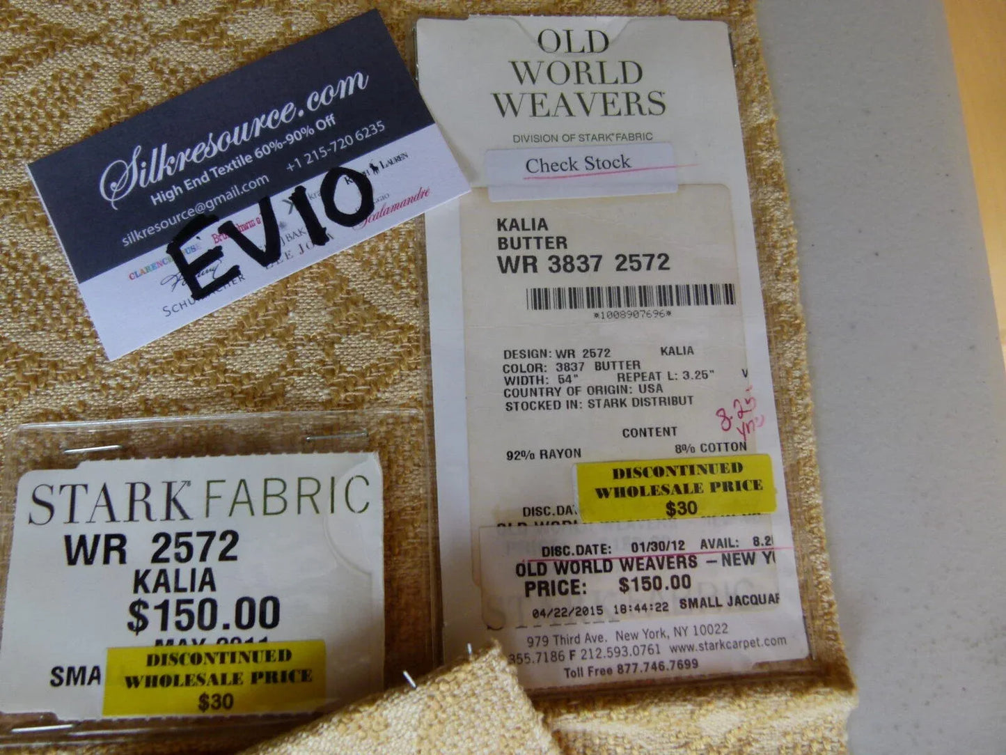 8 Ev10 Scalamandre Showroom Sample Square Kalia Butter Yellow Geometric Floral MSRP USD 150/Y (copy)