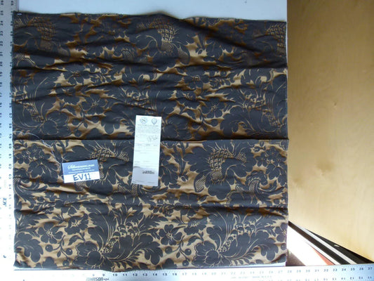 2 Ev11 Scalamandre Showroom Sample Square Damais Ebony 100% Silk Floral Black Brown