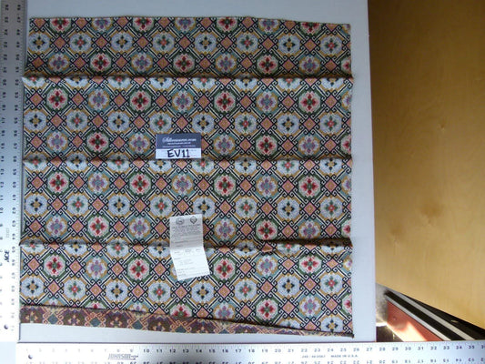 4 Ev11 Scalamandre Showroom Sample Square Elini Green Geometric Floral Per Piece