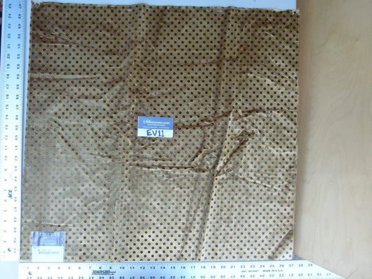 50 Ev11 Scalamandre Showroom Sample Square Flash Golden Brown Velvet Black Sequins