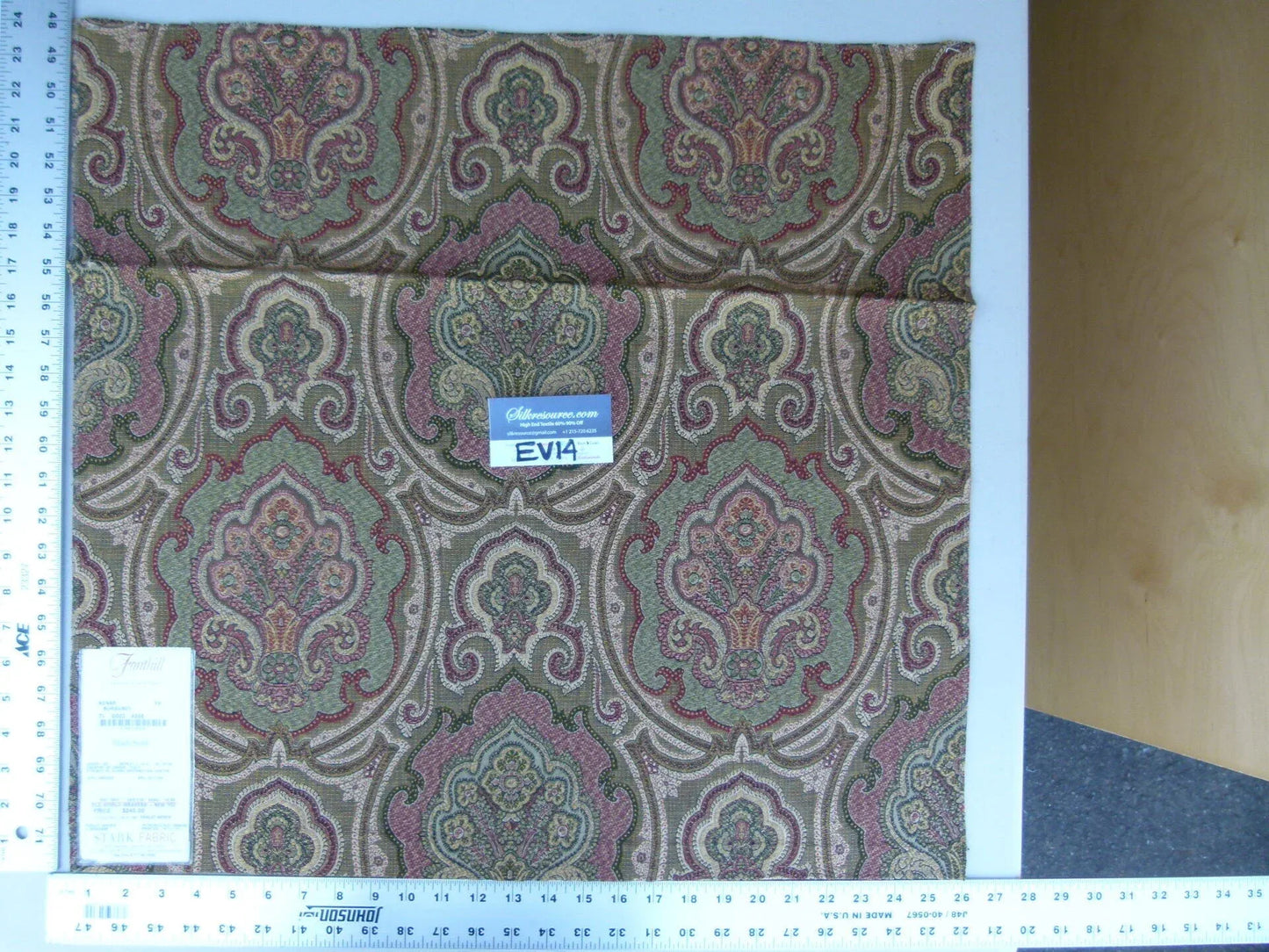 20 Ev14 Scalamandre Sample Square Konar Burgundy