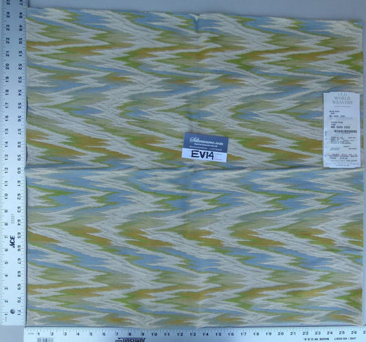 32 Ev14 Scalamandre Sample Square Nevis Peak Kiwi