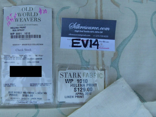 33 Ev14 Scalamandre Sample Square Helena Print Seaspray