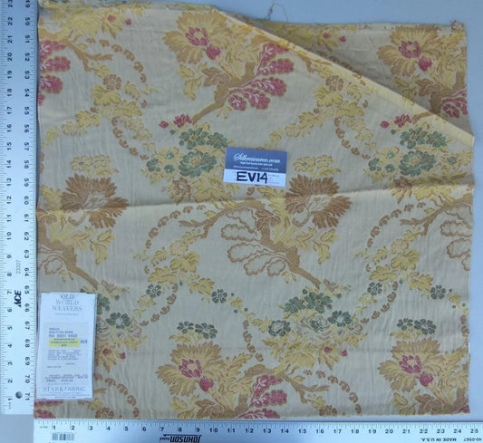 39 Ev14 Scalamandre Sample Square Emilia Multi On Beige