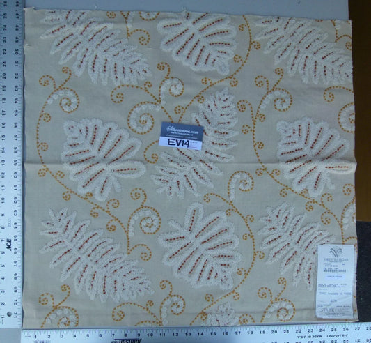 42 Ev14 Scalamandre Sample Square Fossils Rust On Beige