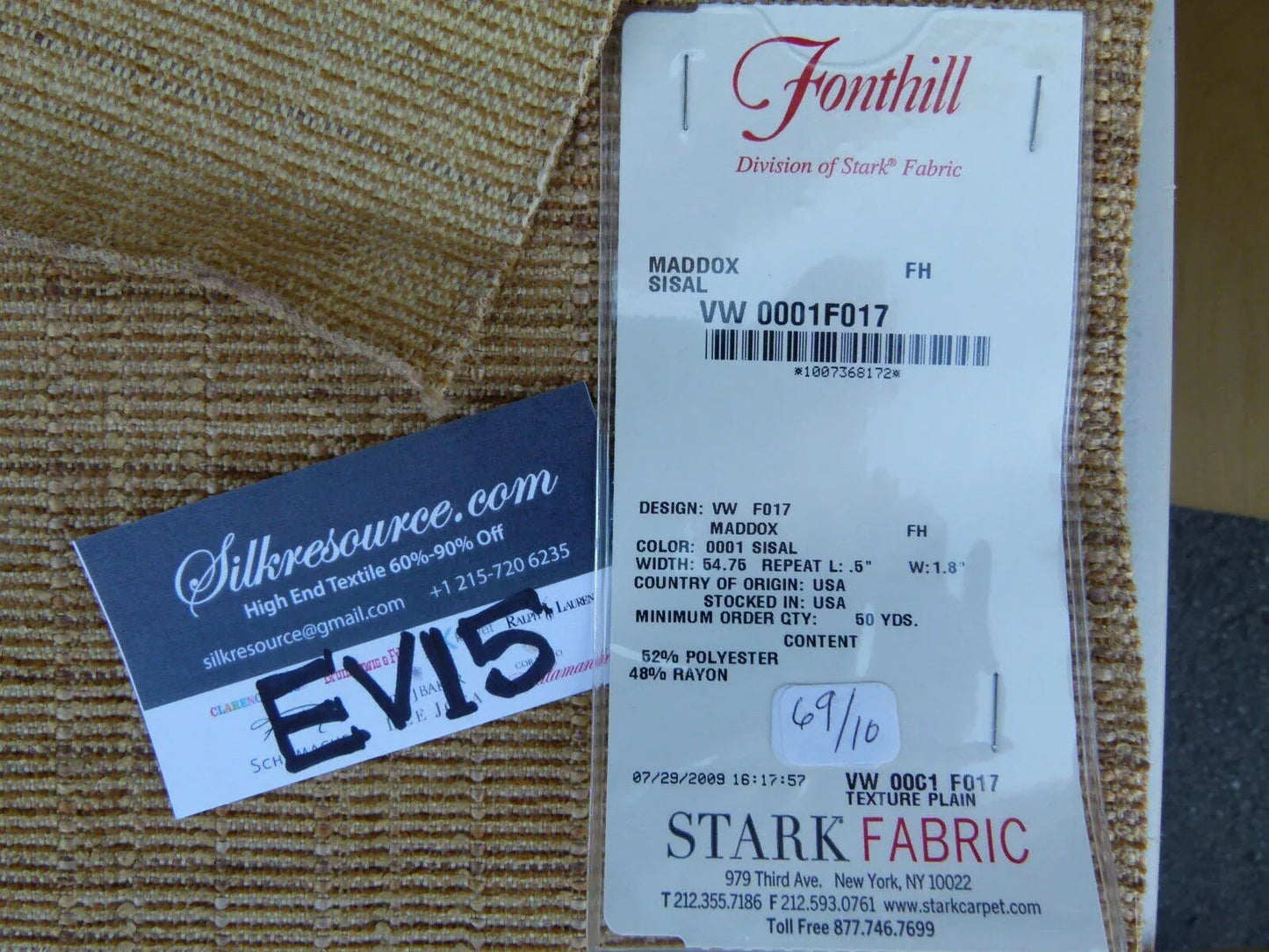 29 Ev15 Scalamandre Showroom Sample Square Maddox Sisal Light Brown Woven