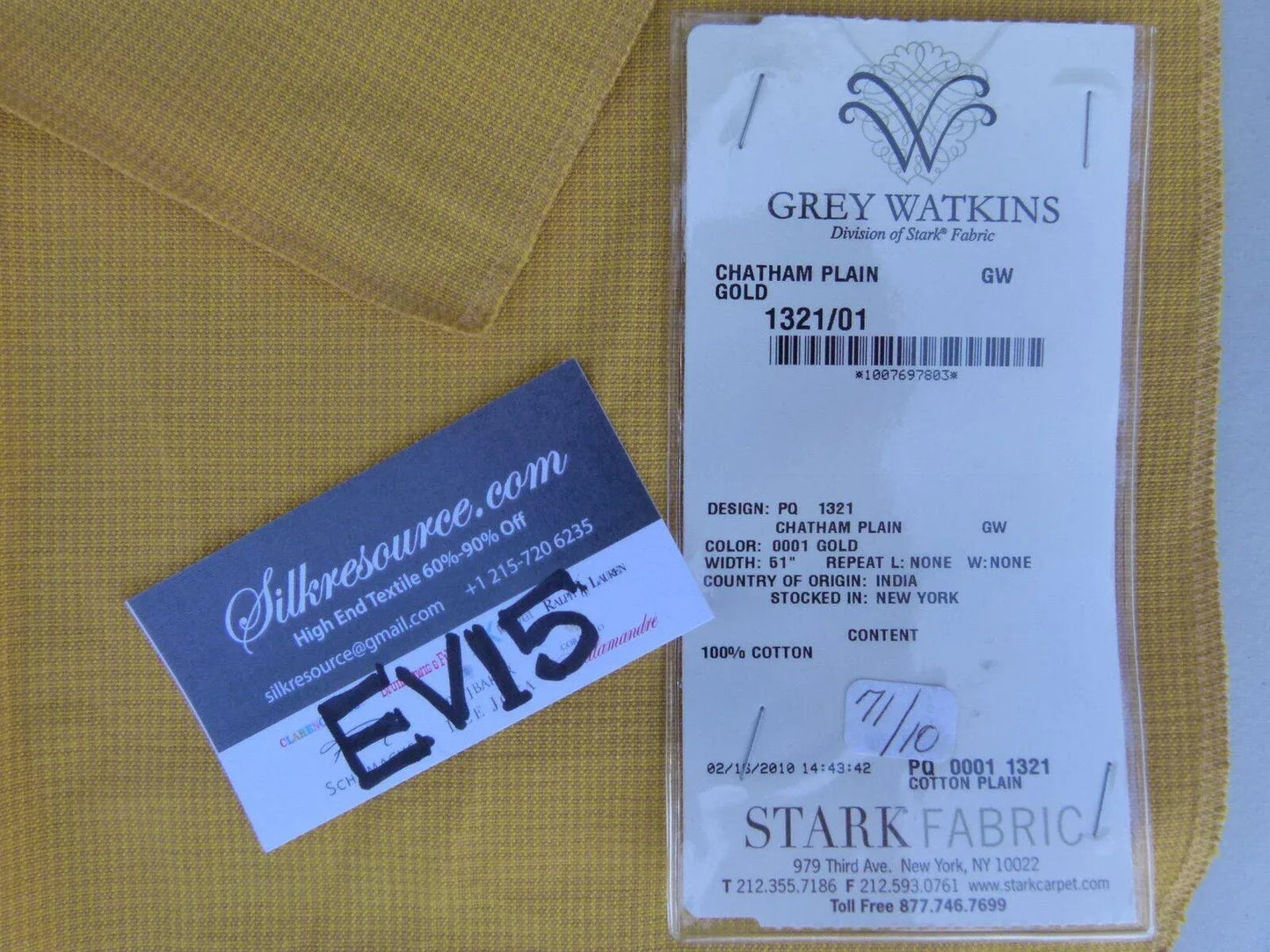 30 Ev15 Scalamandre Showroom Sample Square Catham Gold Cotton Reversible