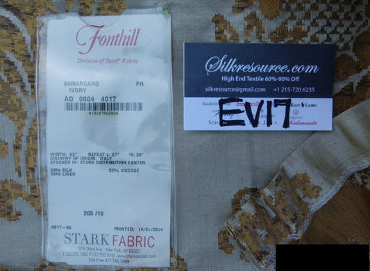 5 Ev17 Scalamandre Sample Square Samarcand Ivory