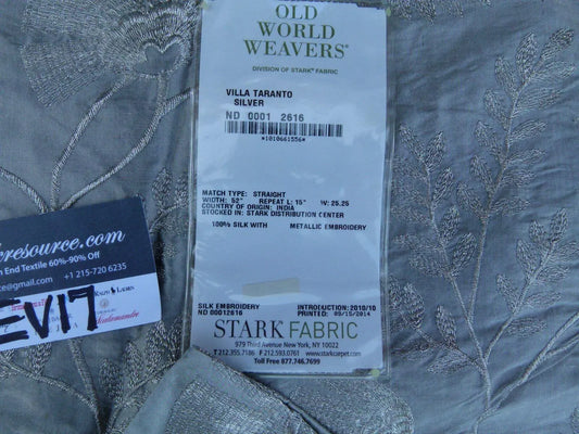 12 Ev17 Scalamandre Sample Square Villa Taranto Silver Gray