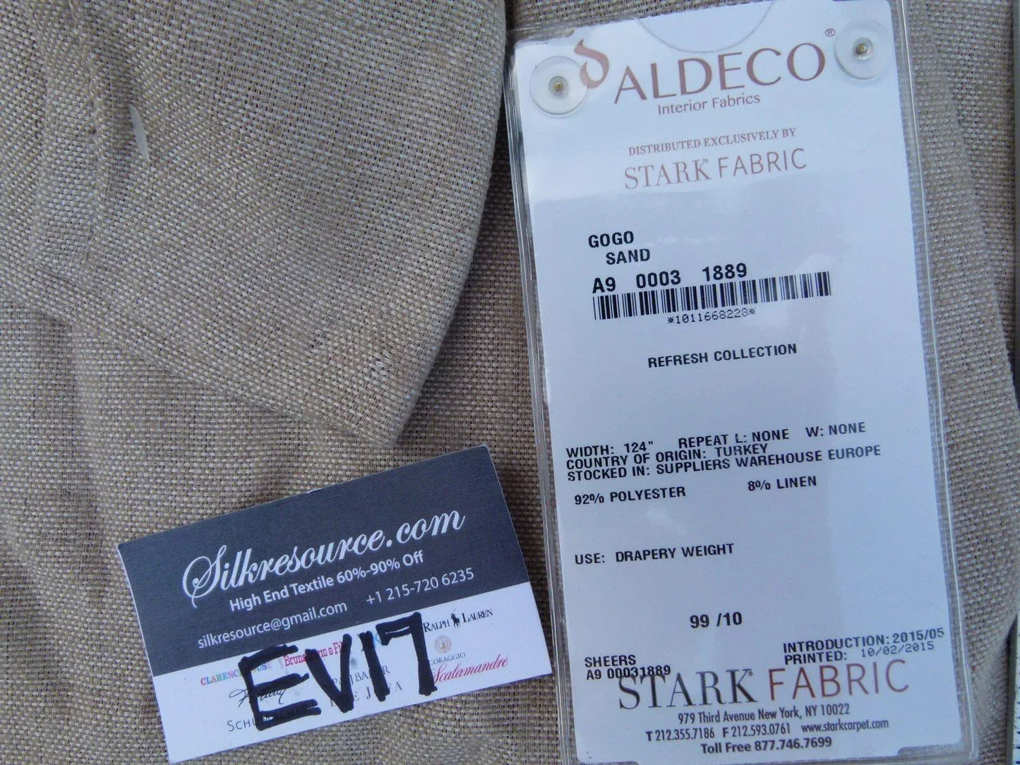 25 Ev17 Scalamandre Sample Square Gogo Sand Brown