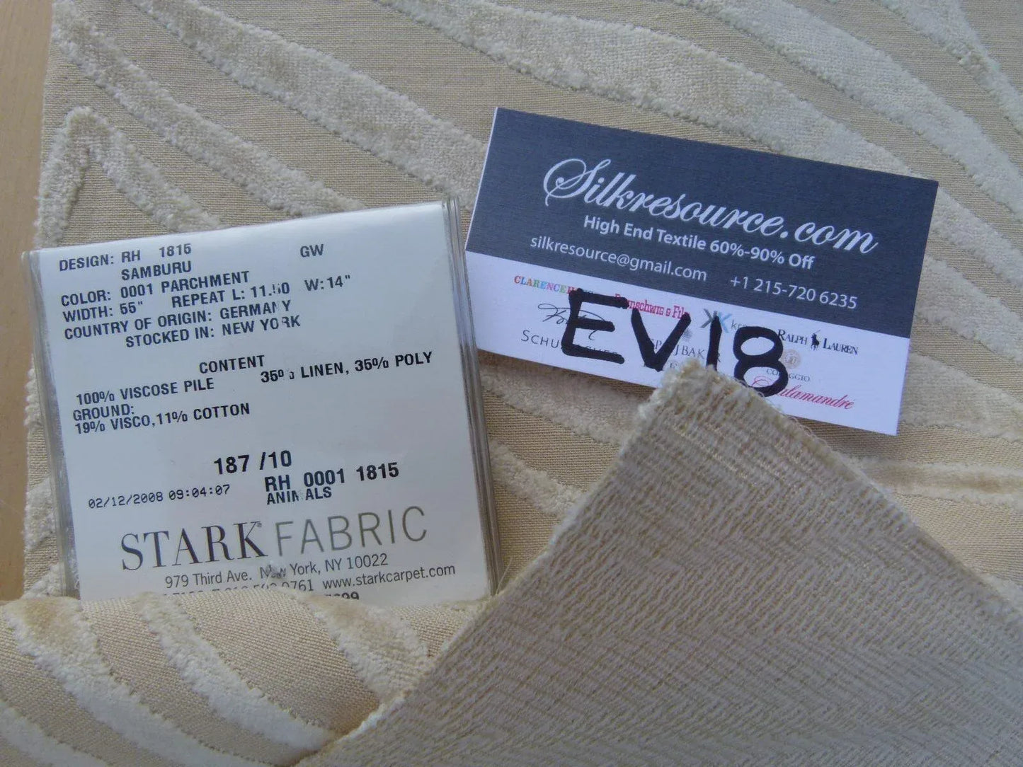 16 Ev18 Scalamandre 26"x26" Samburu Parchment Cream White Animal Pattern Woven