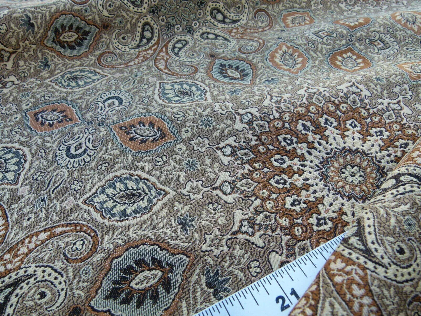 Scalamandre Bessarabia Grey Watkins Taupe Arabic Brocade Old World Weavers MSRP USD 264/Y