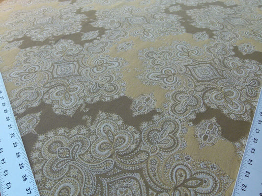 Scalamandre Devesh Dune Tan Brown Outdoor Paisley Woven MSRP USD 192/Y