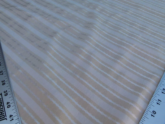 by yard Scalamandre Helsey Wheat Tan Beige Linen Silk Iridescent Stripe MSRP USD 296/Y