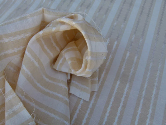 by yard Scalamandre Helsey Wheat Tan Beige Linen Silk Iridescent Stripe MSRP USD 296/Y