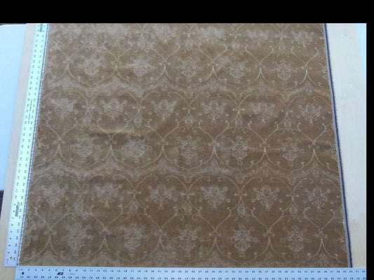 Scalamandre Pennsbury Caramel Warm Brown Beige Cut Linen Velvet Renaissance MSRP USD 504/Y