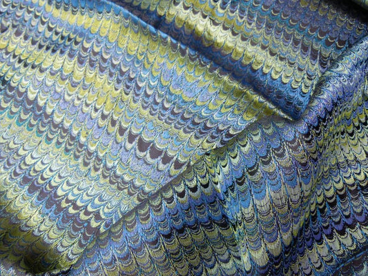 5 Ev22 1.2Yard Scalamandre Special Pieces Ebru Silk Weave Peacock Blue Purple MSRP USD424/Y